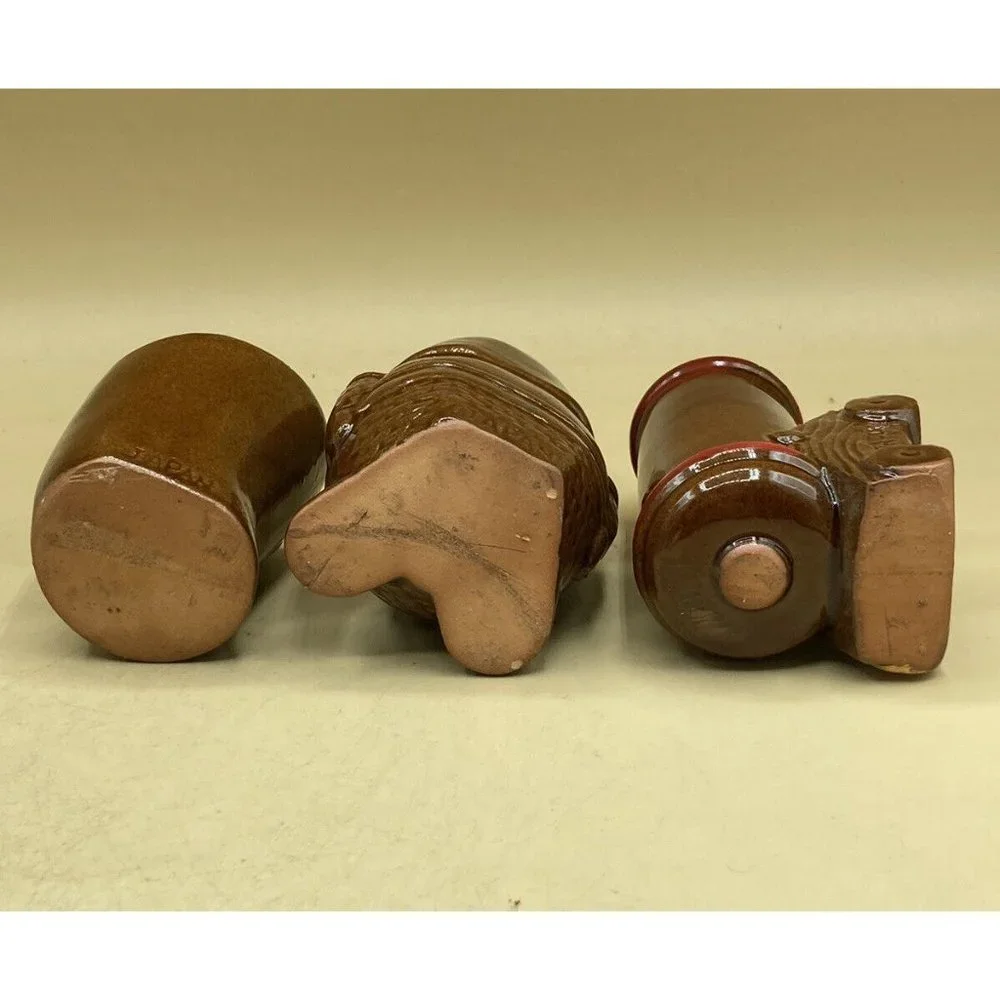 Vintage JAPANESE Red Ware Shot Glass Lot Gun Shot Big Shot Poor Shot LOT 3 READ